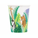 Set 8 pahare petrecere din carton model Safari, 266 ml, Godan