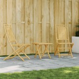 Set Bistro Gradina Gossi, 3 piese, Bambus, Pliabil, Gri Natur