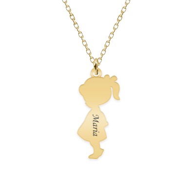 Child - Colier personalizat fetita din argint 925 placat cu aur galben 24K foto