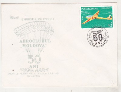 bnk fil Plic Expofil Aeroclubul Moldova Iasi 1984 foto