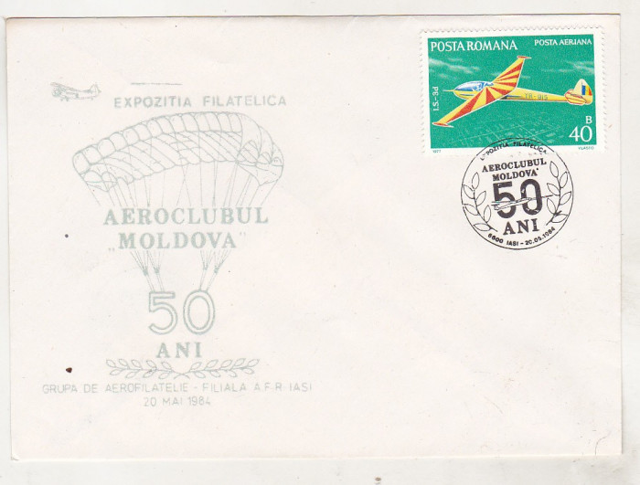 bnk fil Plic Expofil Aeroclubul Moldova Iasi 1984