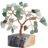 Copac cu cristale Aventurin, piatra norocului, suport din pietre semipretioase, 8 cm