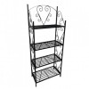 Suport pentru flori Vivatechnix VMD-1076 Negru, 60x30x155 cm,4 polite, demontabil