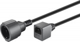 Cablu prelungitor Schuko mama la tata IEC C14 1.5m 10A cupru 3x1mm negru 55528 Goobay