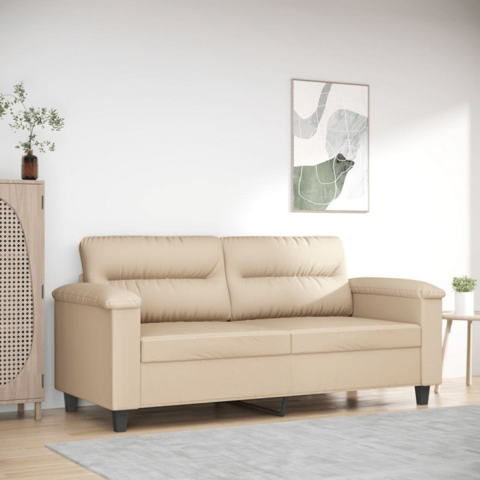 Gossi canapea cu 2 locuri, crem, 140 cm, tesatura microfibra