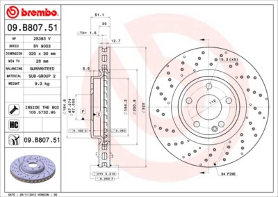 BREMBO 09.B807.51 PRIME LINE - UV Coated Disc frana foto