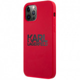 Husa TPU Karl Lagerfeld pentru Apple iPhone 12 Pro Max, Stack Black Logo, Rosie KLHCP12LSLKLRE