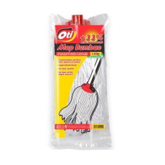 Rezerva pentru Mop din Bumbac OTI, Culoare Alb/Rosu, Greutate 150 g, Rezerve Mop, Rezerve Clasice pentru Mop, Rezerve de Bumbac pentru Mop, Rezerva pe foto