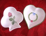 SET FARFURII / BOLURI MICI PORTELAN LIMOGES FRANTA CU DECOR MANUAL 8.5 CM
