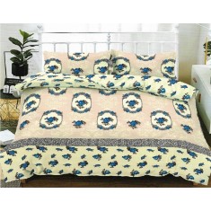 Lenjerie de pat pentru o persoana cu husa de perna dreptunghiulara, Napoli, bumbac mercerizat, multicolor