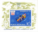 Rom&acirc;nia, LP 902/1976, J.O. de Iarnă - Innsbruck, coliţă dantelată, oblit., Stampilat