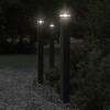 VidaXL Lămpi de podea de exterior, 3 buc., negru, 110 cm, aluminiu