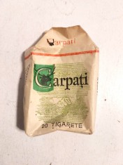 Ambalaj pachet tigari Carpati, din 1975 (fara tigarete), vintage, colectie