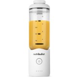 Blender portabil Nutribullet&reg; Flex NBP013W, capacitate 590 ml, baza motor detasabila, 15 utilizari per incarcare, USB-C, alb