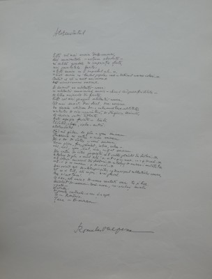 Manuscris de expozitie scris olograf de poetul Romulus Vulpescu, poezia Atotcuvantul foto