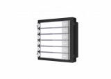 MODUL extensie HIKVISION, pt videinterfon, 6 butoane apelar, montaj aplicat sau ingropat (acc. neincluse), customizare afisare nume, iluminare pe timp