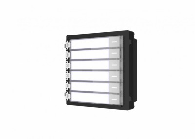 MODUL extensie HIKVISION, pt videinterfon, 6 butoane apelar, montaj aplicat sau ingropat (acc. neincluse), customizare afisare nume, iluminare pe timp foto