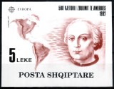 Albania 1992, Mi # Bl 97 (dupa 2511), colita, 500 de ani de la descoperirea Americii, Columb, MNH, cota 50 &euro;!