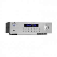 Auna AV2-CD850BT, amplificator stereo 4-zone, 8 x 50 W RMS, bluetooth, USB, FM, argintiu foto