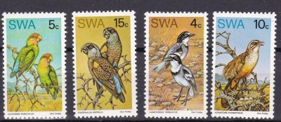 Africa de Sud Vest 1974 fauna pasari MI 392-395 MNH foto
