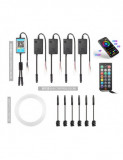 Kit Lumini Ambientale Wireless 8 metri cu 6 surse Led RGB cu Aplicatie telefon AMB-01, Xenon Bright