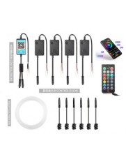 Kit Lumini Ambientale Wireless 8 metri cu 6 surse Led RGB cu Aplicatie telefon AMB-01