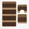 Set 3 Covorase de Baie Antiderapante , Design Liniar, Culoare Maro