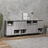 vidaXL Servante, 3 buc, sonoma gri, 60x35x70 cm, lemn prelucrat