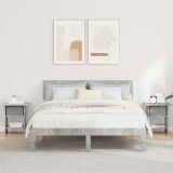 vidaXL Noptieră 2 pcs Gri din beton 41 x 40 x 45 cm Lemn compozit 8000443