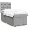 VidaXL Pat box spring cu saltea, gri deschis, 90x190 cm, textil 3291530