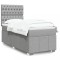 vidaXL Pat box spring cu saltea, gri deschis, 90x190 cm, textil 3291530