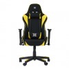 Scaun gaming Torin Serioux, 126-134 cm, textil, piston gaz, manere reglabile, perne detasabile, maxim 150 kg, Negru/Galben