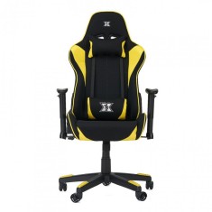 Scaun gaming Torin Serioux, 126-134 cm, textil, piston gaz, manere reglabile, perne detasabile, maxim 150 kg, Negru/Galben