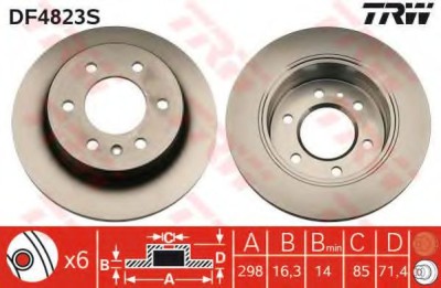 Disc frana VW CRAFTER 30-50 platou / sasiu (2F) (2006 - 2016) TRW DF4823S foto