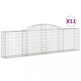 Cumpara ieftin Cosuri gabion arcuite 11 buc, 300x30x80/100 cm, fier galvanizat