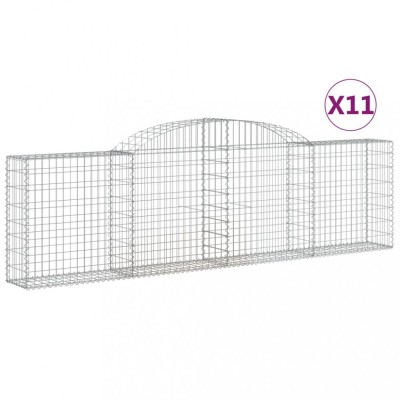 Cosuri gabion arcuite 11 buc, 300x30x80/100 cm, fier galvanizat foto