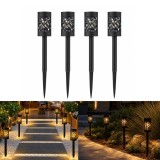 Cumpara ieftin BZRSH Lampi Solare de Gradina , Set 4 Bucati LED 3000K cu Senzor Automat, IP65, 32 cm, Negru
