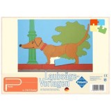 Sablon din lemn, caine Dachshund, pentru traforaj, dimensiunea A4, Pebaro 314/1S