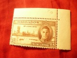 Timbru Barbados colonie britanica 1946 , Rege George VI , val. 3p
