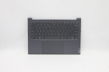 Carcasa superioara cu tastatura palmrest Laptop, Lenovo, Yoga Slim 7 Pro 14ITL5 Type 82FX, AM1W0000800, ET1W0000100, iluminata, gri, layout US
