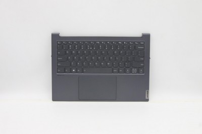 Carcasa superioara cu tastatura palmrest Laptop, Lenovo, Yoga Slim 7 Pro 14ARH5 Type 82LA, AM1W0000800, ET1W0000100, iluminata, gri, layout US foto