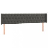 Cumpara ieftin Tablie de pat cu aripioare gri inchis 183x16x78/88 cm catifea