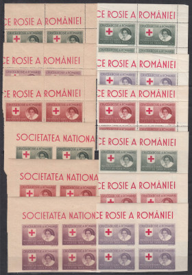 ROMANIA 1946 CRUCEA ROSIE SERVICIUL PRIZONIERILOR DE RAZBOI HARTIE ALBA+GRI MNH foto