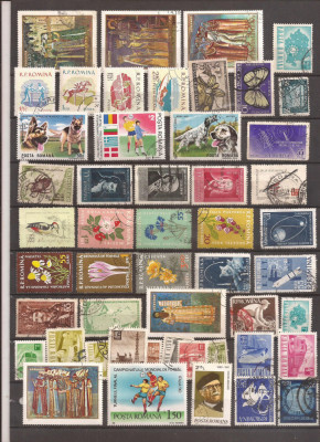 L6 , Lot 50 de timbre diferite Romanesti , stampilate foto