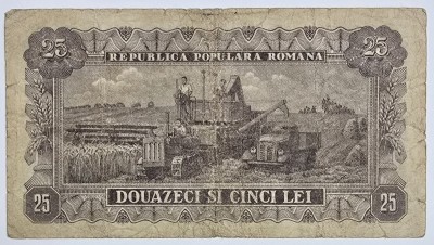 BANCNOTA 25 LEI, 1952 foto