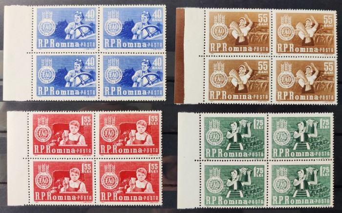 ROMANIA 1963 - Campania mondiala impotriva foametei - bloc de 4 MNH** - LP 555