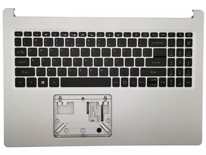 Carcasa superioara cu tastatura palmrest Laptop, Acer, Aspire 5 A515-55, A515-55G, 6B.HSPN7.030, EAZAU00202A, iluminata, argintie, layout US