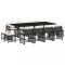 Set mobilier de gradina cu perne, 13 piese, negru, poliratan