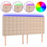 Cumpara ieftin Tablie de pat cu LED, cappuccino, 160x5x118/128 cm, piele eco