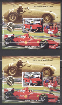 Niger 1998 Cars, Ferrari, Sport, perf.+imperf. sheets, MNH S.245 foto